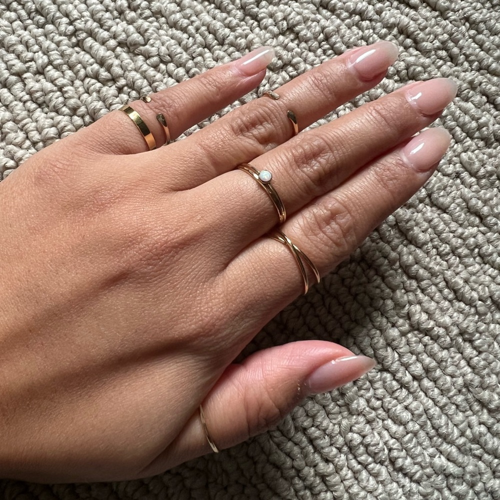 Lot of 14k gold filled stacking rings. Sizes 2, Size 5.5, Size 6.